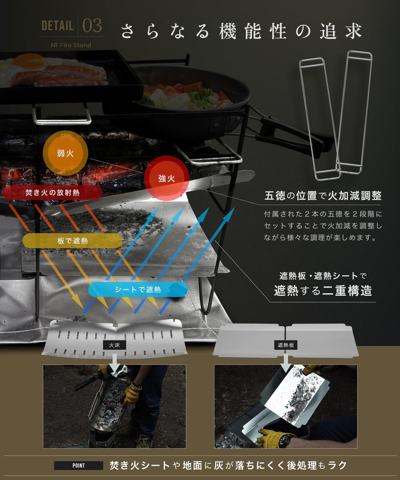 ZEN Camps 焚き火台 NT Fire Stand コンパクト 折りたたみ式 キャンプ 