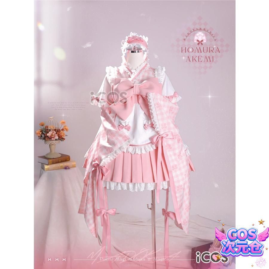 ♥ ICOS 魔法少女まどか マギカ 鹿目まどか 大正ロマン メイド服 コスプレ衣装 ハロウィン 新発売 仮装 キャラクター服