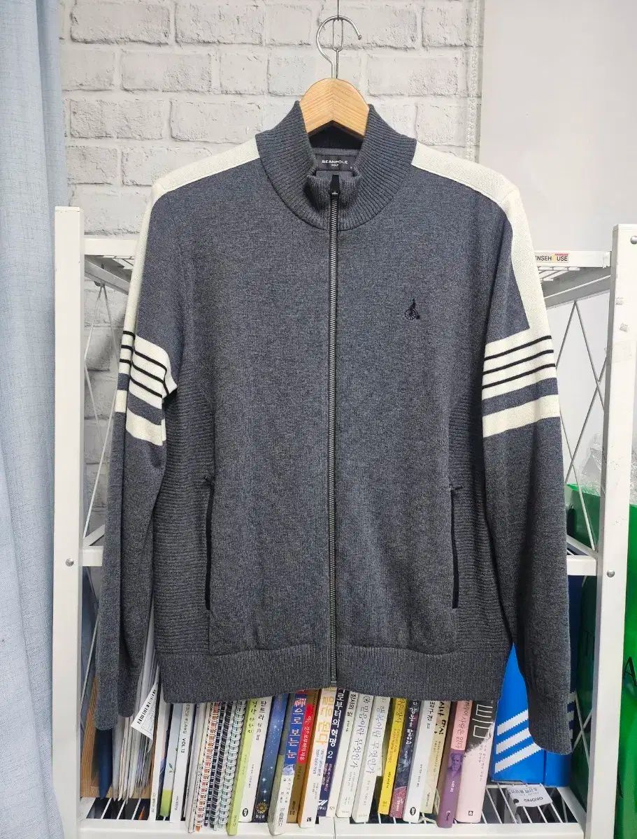 ビーンポール メンズ ゴルフ 防風ニット 100 ウール フルジップアップ カーディガン MM03