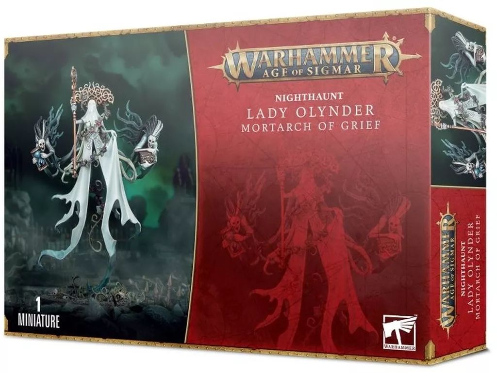 ミニチュアゲーム ナイトホーント 嘆きの御使レディ オリンダー ウォーハンマー エイジ オヴ シグマー Nighthaunt Lady Olynder Mortarch of Grief 91-25