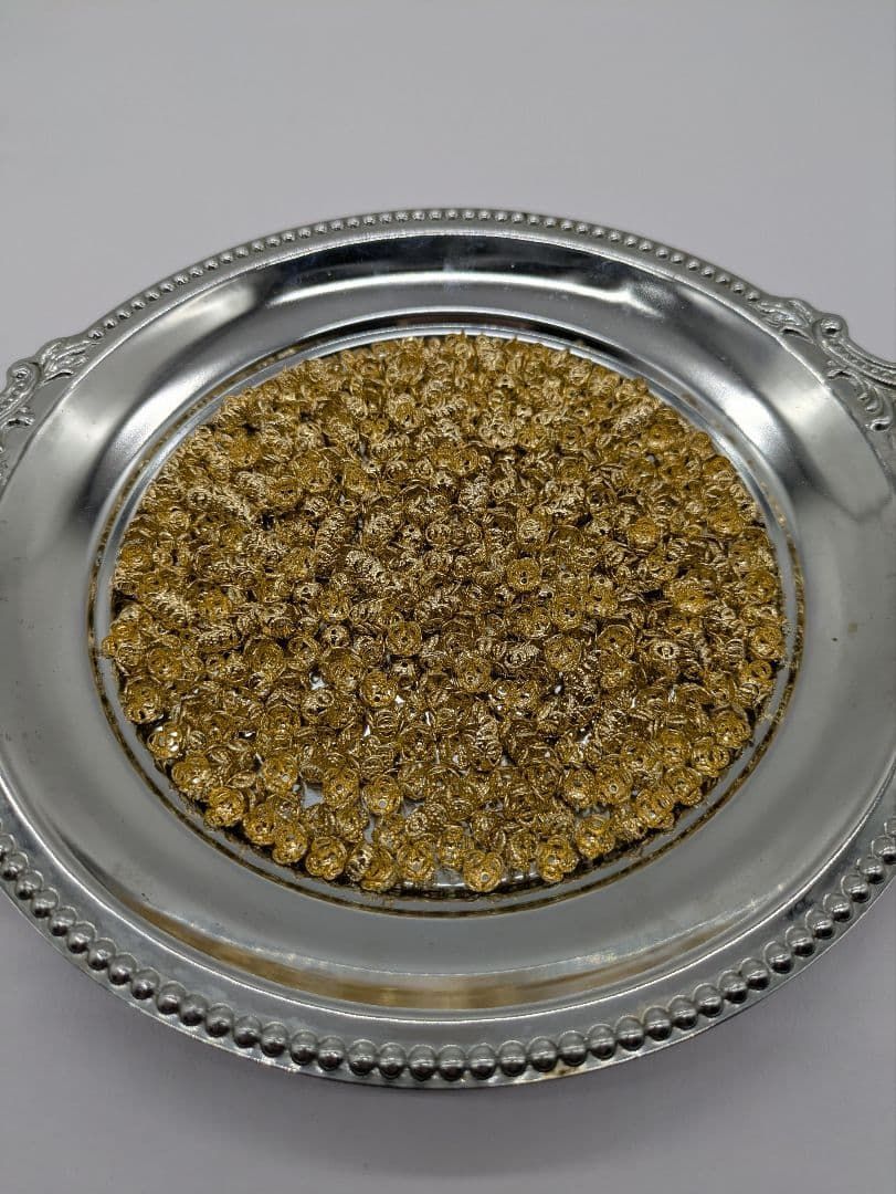 610個 メタルパーツ 素材 ハンドメイド 花型 台座 真鍮