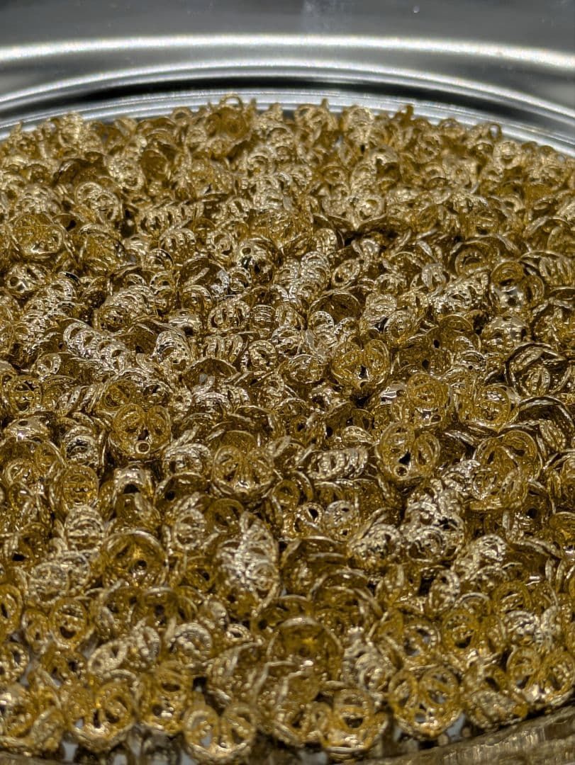 610個 メタルパーツ 素材 ハンドメイド 花型 台座 真鍮