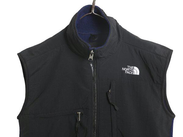 90s ノースフェイス デナリ ベスト メンズ S / オールド アウトドア 前開き 重ね着 フルジップ フリース ナイロン ワンポイント ツートン お得なクーポン配布中!】 90s ノースフェイス デナリ ベスト メンズ S