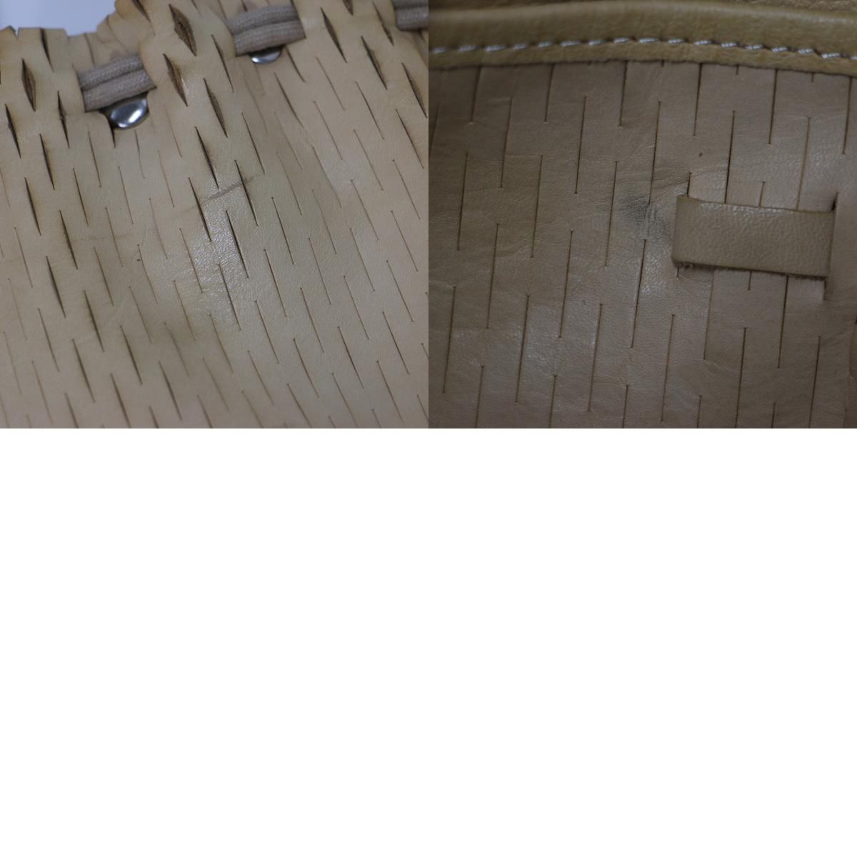 i ro se イロセ バッグ ベージュ | レザー ネット ナップザック トート