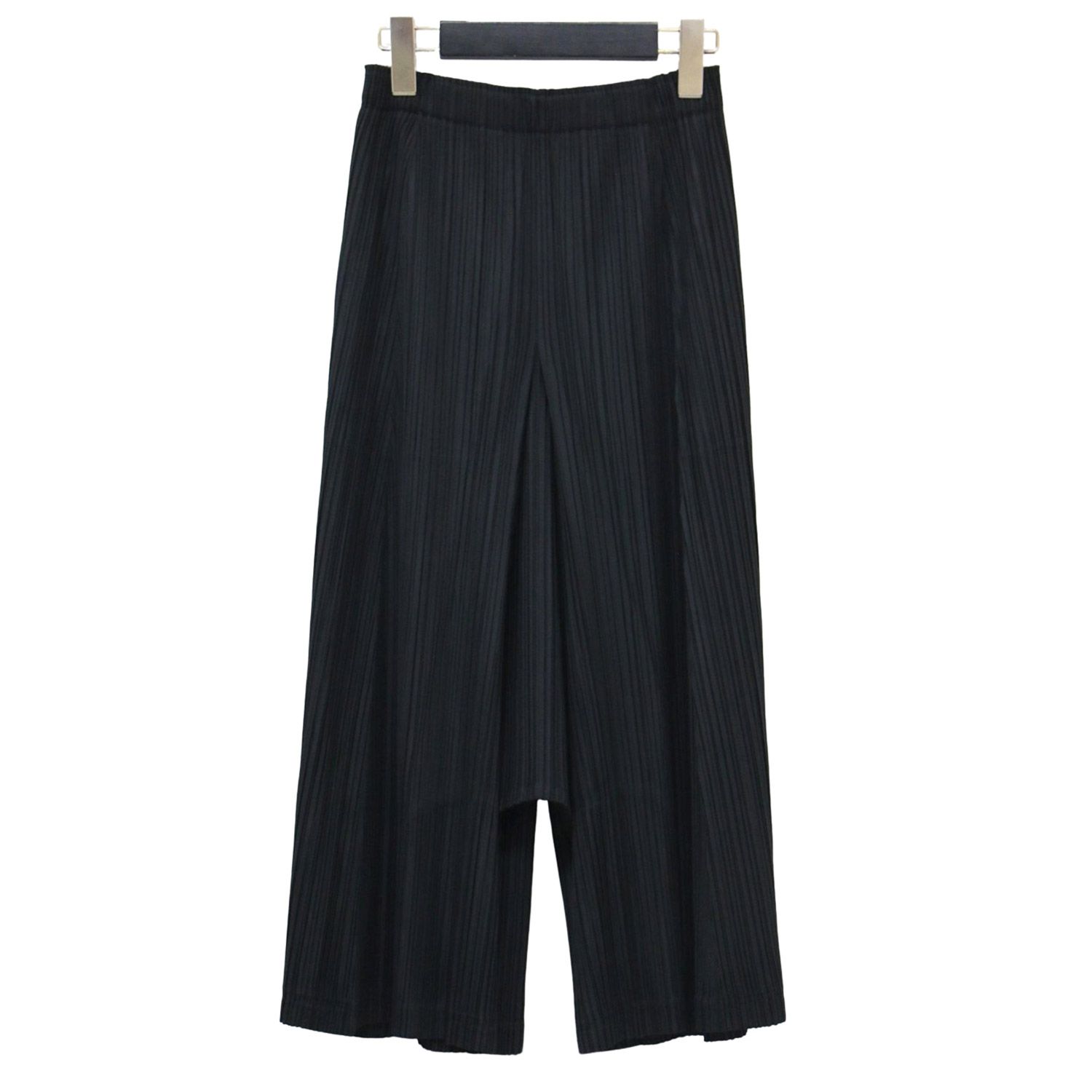 PLEATS PLEASE プリーツプリーズ パンツ ブラック 黒 サイズ 3 L | プリーツ サルエルパンツ | ワイド クロップド丈 ウエストゴム | ボトムス ズボン | 日本製 レディース