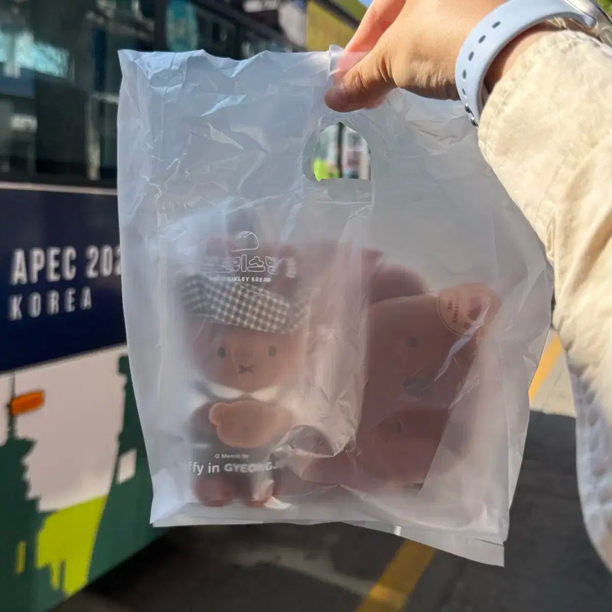 慶州駅 麦ボリスパン ミッフィー キーホルダー ぬいぐるみ