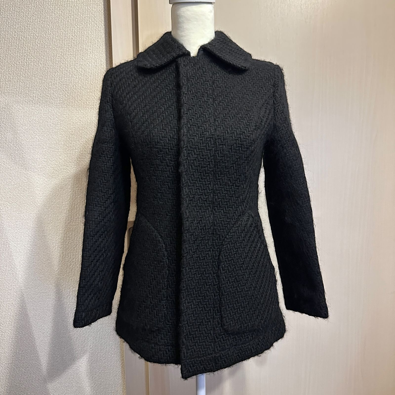 バーニーズニューヨーク　ケープ　コート　黒　36 バーニーズニューヨーク ケープ コート 黒 36 バーニーズニューヨーク