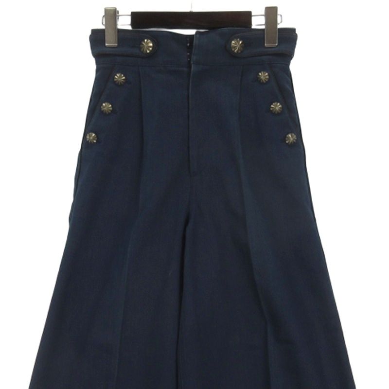 ミューラル MURRAL デザインボタン ワイドパンツ ネイビー 36
