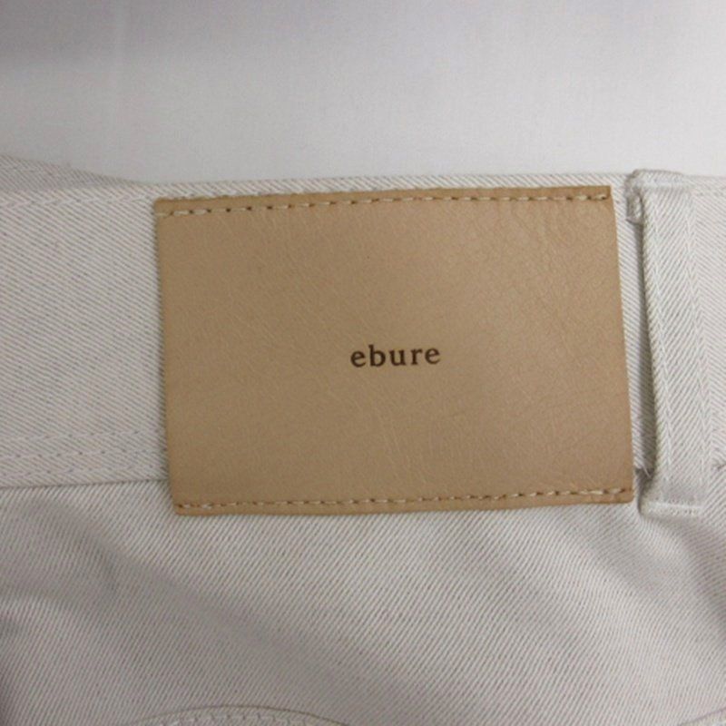エブール ebure ツータック ワイドパンツ リネン コットン混 ホワイト系 36 DECORATOM_COM_BR