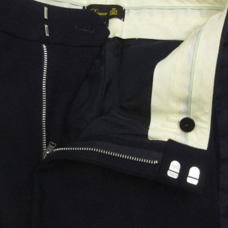 ドゥロワー Drawer フラノライン テーパードパンツ 6514-236-0866 ウール ネイビー 34 DECORATOM_COM_BR