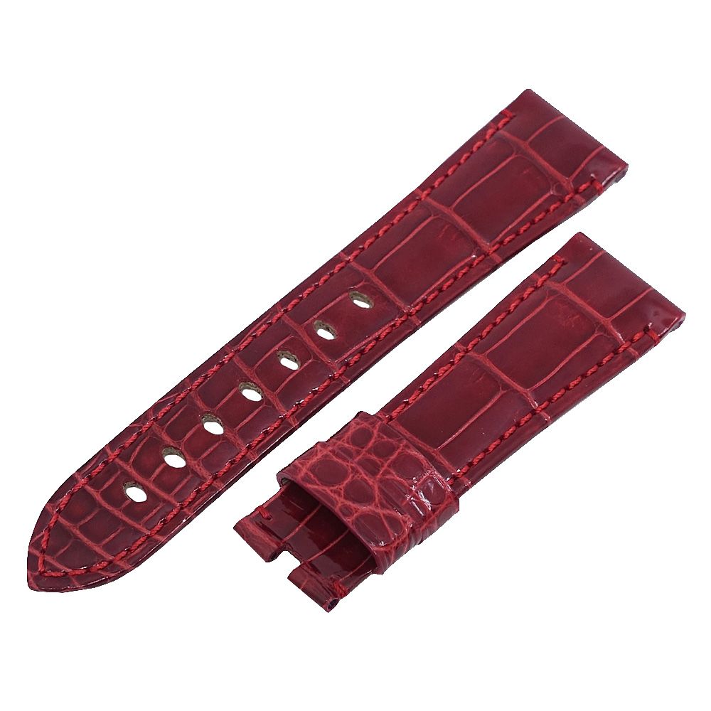 栄 パネライ 時計用ベルト アリゲーター ラグ幅約22mm 尾錠幅約18mm 赤|ベージュ PAM Click 時計用アクセサリー 箱