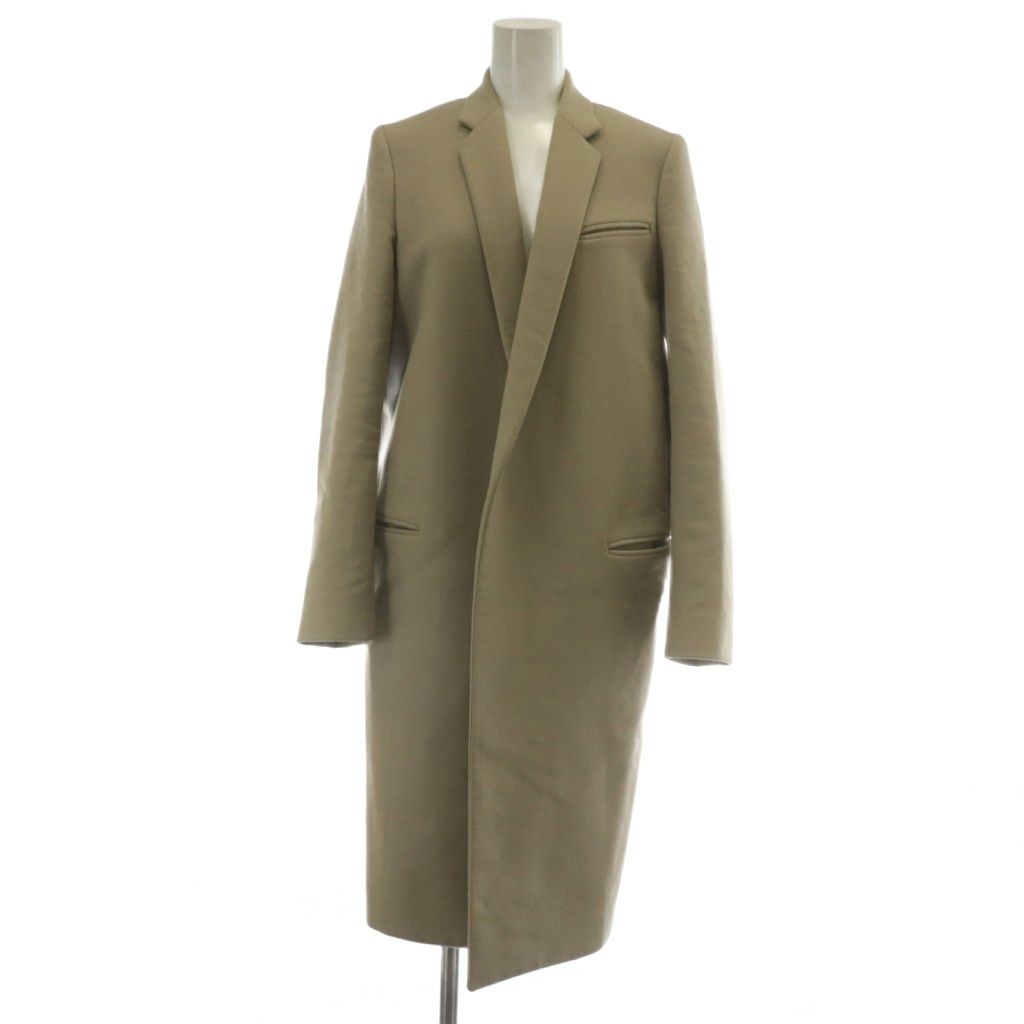 セリーヌ CELINE DEPOSE フィービー期 チェスターコート アウター ウール ロング 34 S ベージュ 2 8H28|7165 |XZ
