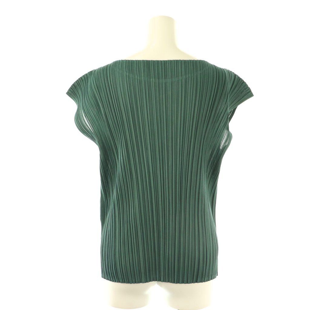 プリーツプリーズ PLEATS PLEASE イッセイミヤケ プリーツ アンサンブル ノースリーブカットソー × カーディガン 3 グリーン DF OS その他 トップス