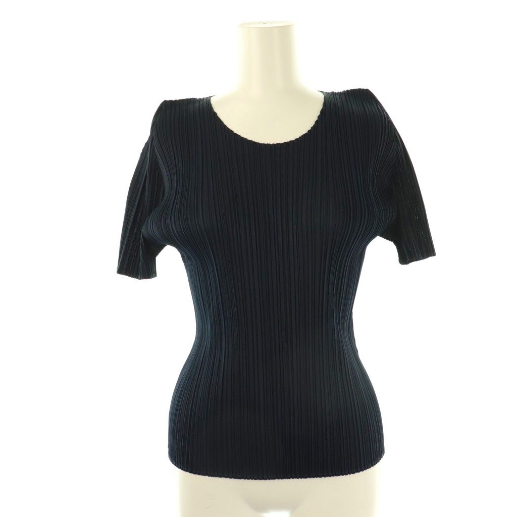 プリーツプリーズ PLEATS PLEASE イッセイミヤケ NEW COLORFUL BASICS 4 半袖カットソー 3 ネイビー |DF OS