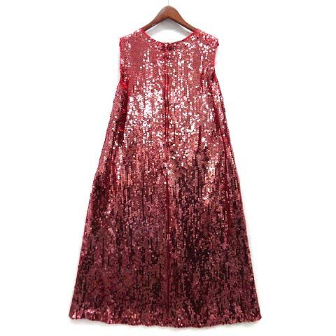 コムデギャルソン コムデギャルソン COMME des GARCONS COMME des GARCONS コムコム スパンコール ノースリーブ ロング ワンピース ドレス 2025SS レッド 赤 M RK-O026 AD2025