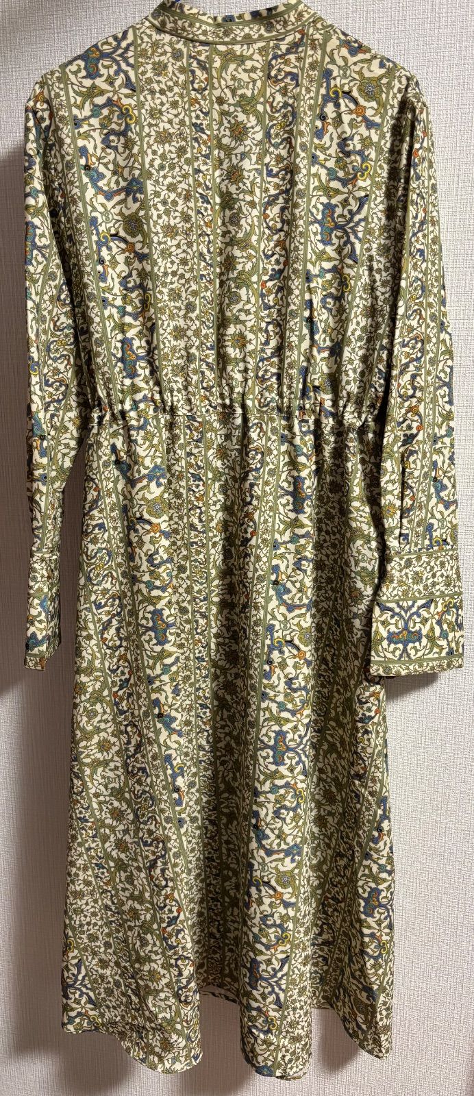 -ellecy アンドエルシー 花柄 シャツワンピース 総柄 緑 グリーン リーフ