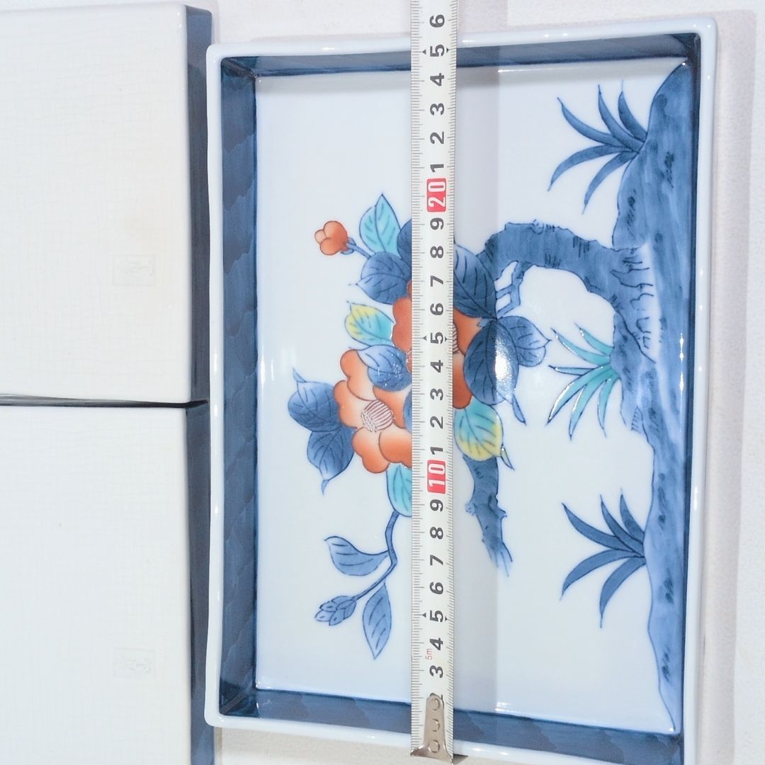 伊万里 鍋島焼 青山窯 角皿 長角皿 鍋島色絵 長方形 四角 和食器 刺身  