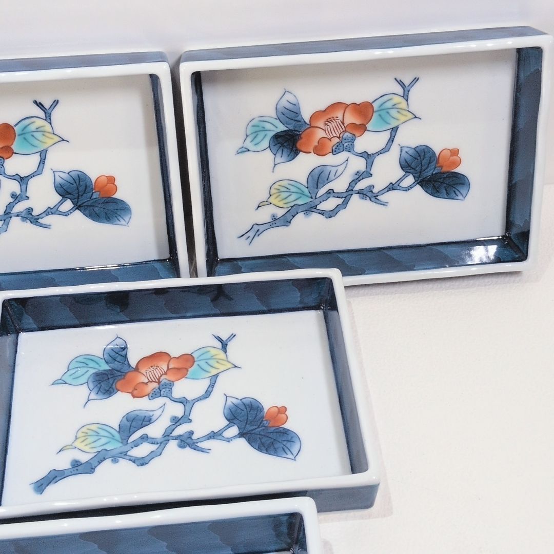 伊万里 鍋島焼 青山窯 角皿 長角皿 鍋島色絵 長方形 四角 和食器 刺身  