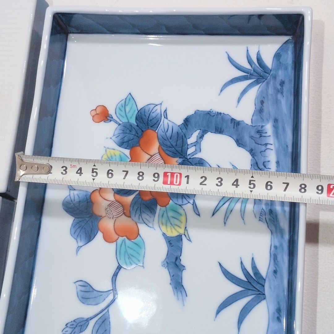 伊万里 鍋島焼 青山窯 角皿 長角皿 鍋島色絵 長方形 四角 和食器 刺身  