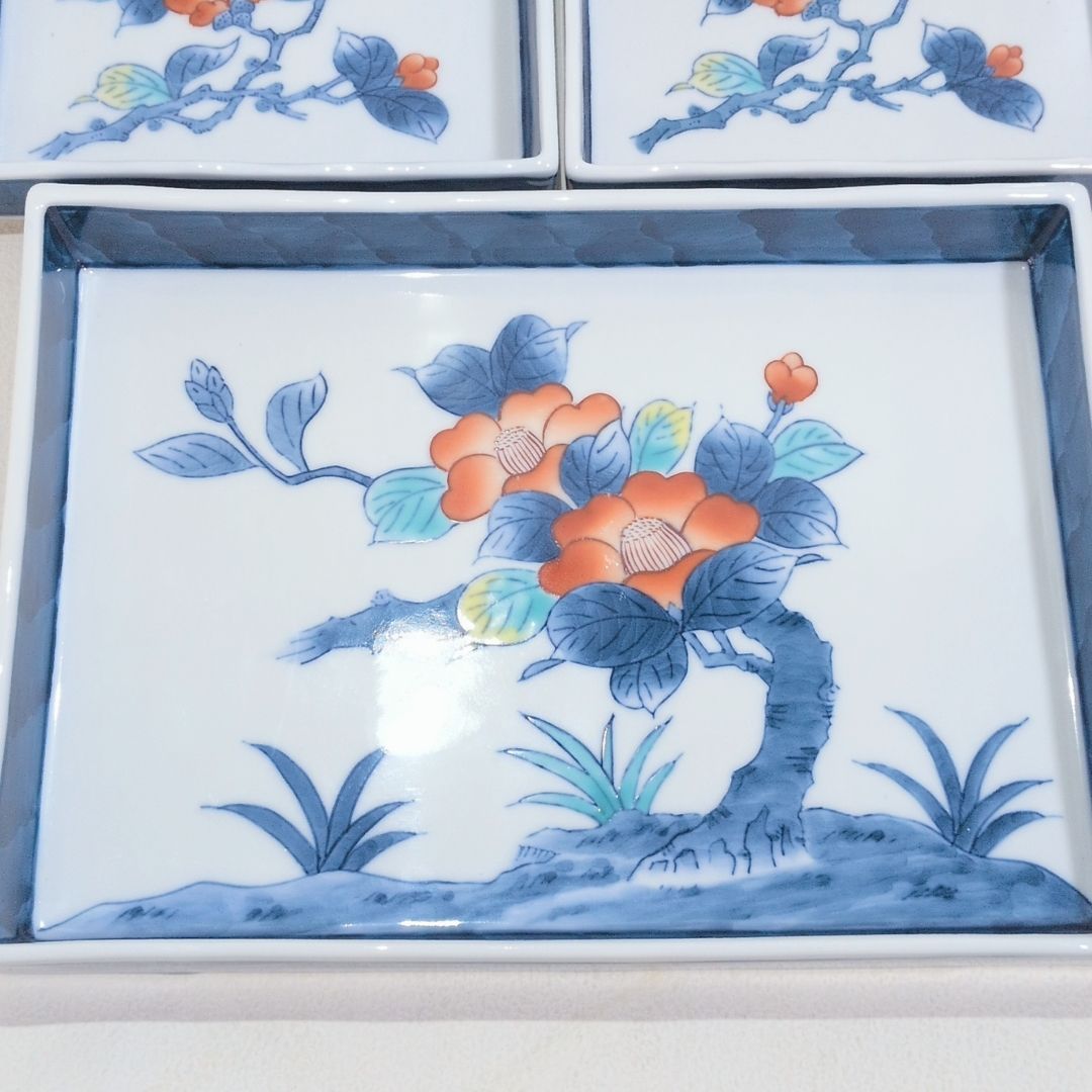 伊万里 鍋島焼 青山窯 角皿 長角皿 鍋島色絵 長方形 四角 和食器 刺身  