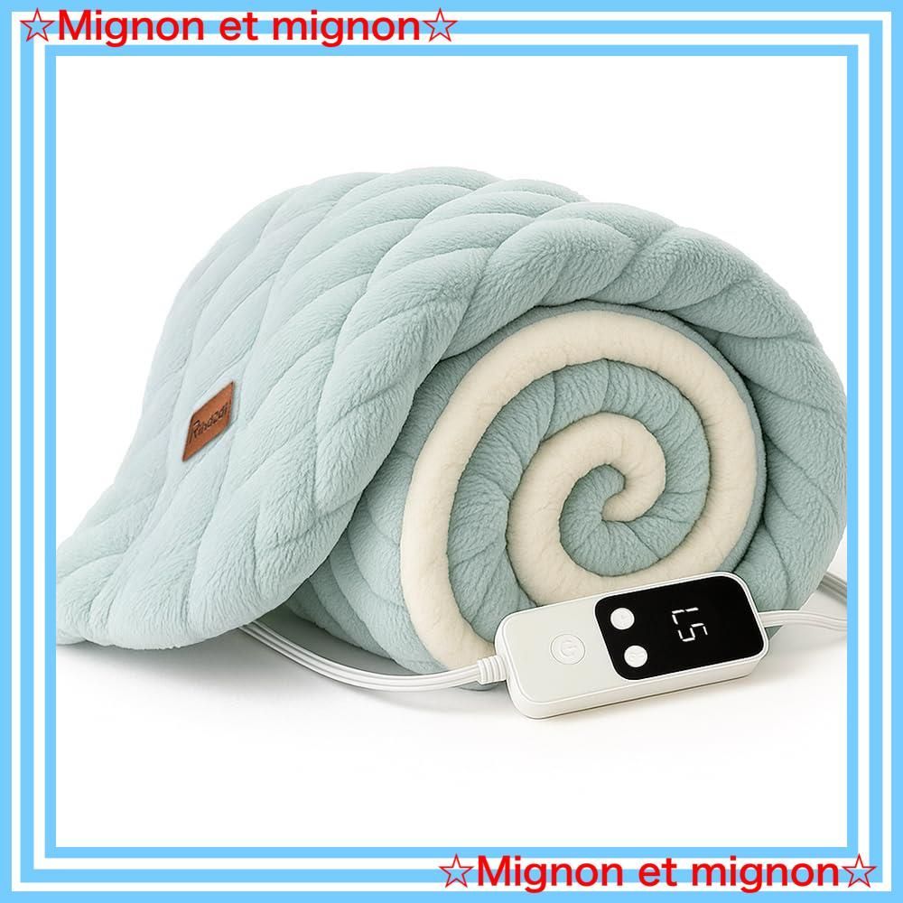 即日発送 DRMTYGG001 ダニ退治 PSE認証済 170*130cm ふわふわ ポリエステル 掛け 敷布団両用 丸洗い 洗濯機|手洗い対応 省エネ ライトグリーン 切タイマー 5段温度調節 厚手保温 超滑らか触感 電気ブランケット ひざ掛け