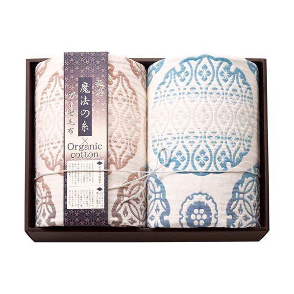 選魔法の糸×オーガニック プレミアム五重織ガーゼ毛布2P K61207835