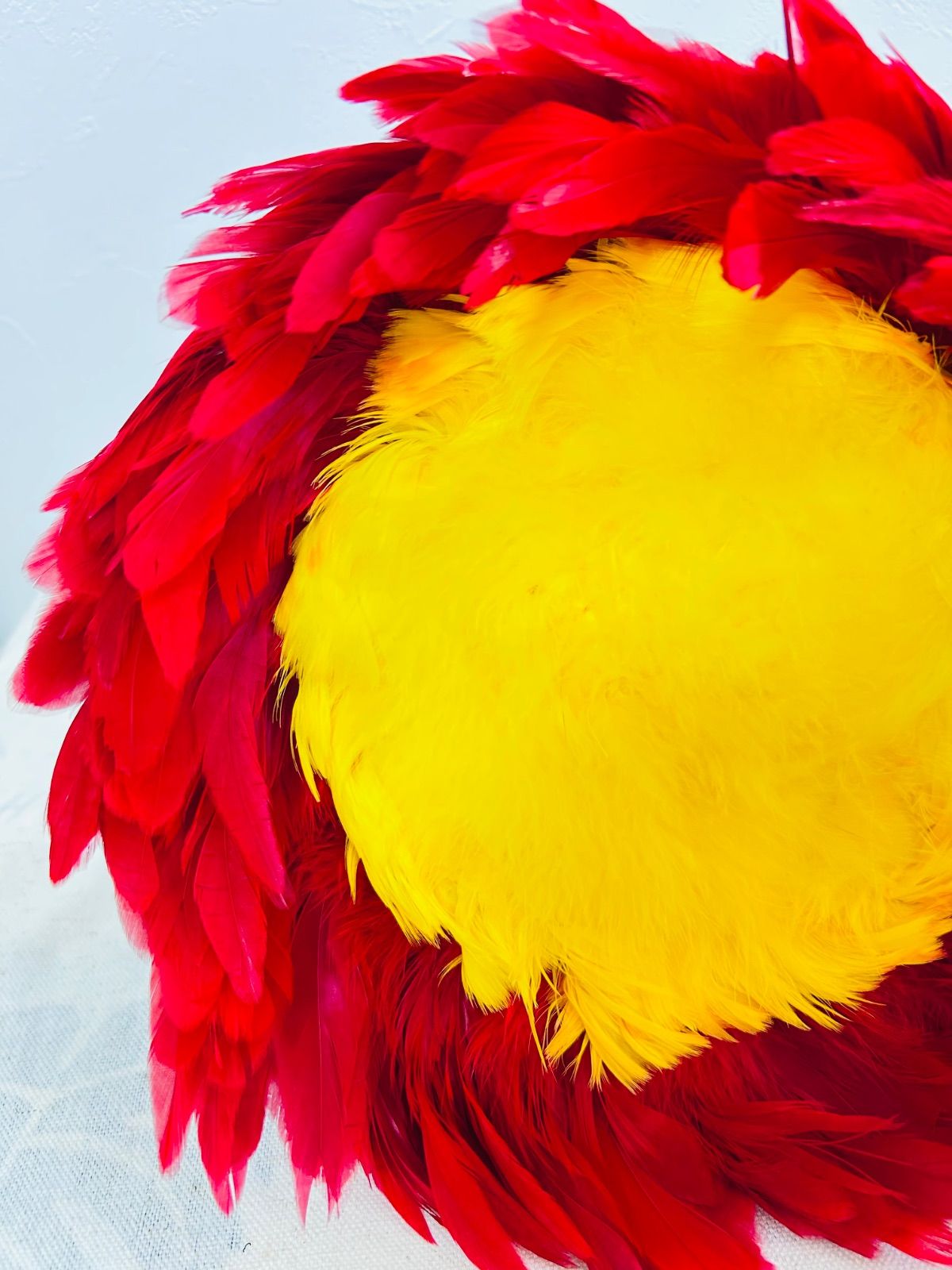 ウリウリ 一体型 フラダンス 楽器 ハワイ ハワイアン 赤 黄色 羽