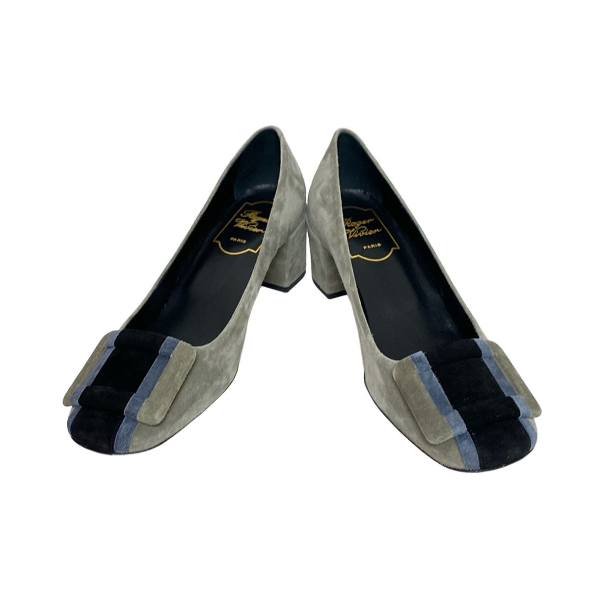 RogerVivier ロジェヴィヴィエ パンプス 36 レディース - グレー×黒×ブルーグレー