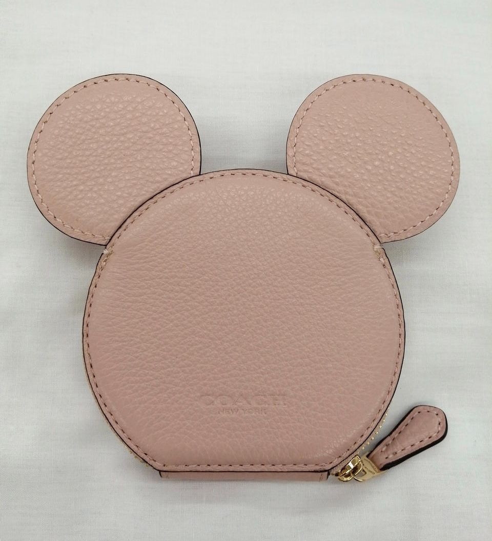 COACH ディズニー ミッキーマウス コインケース ピンク レディース コーチ
