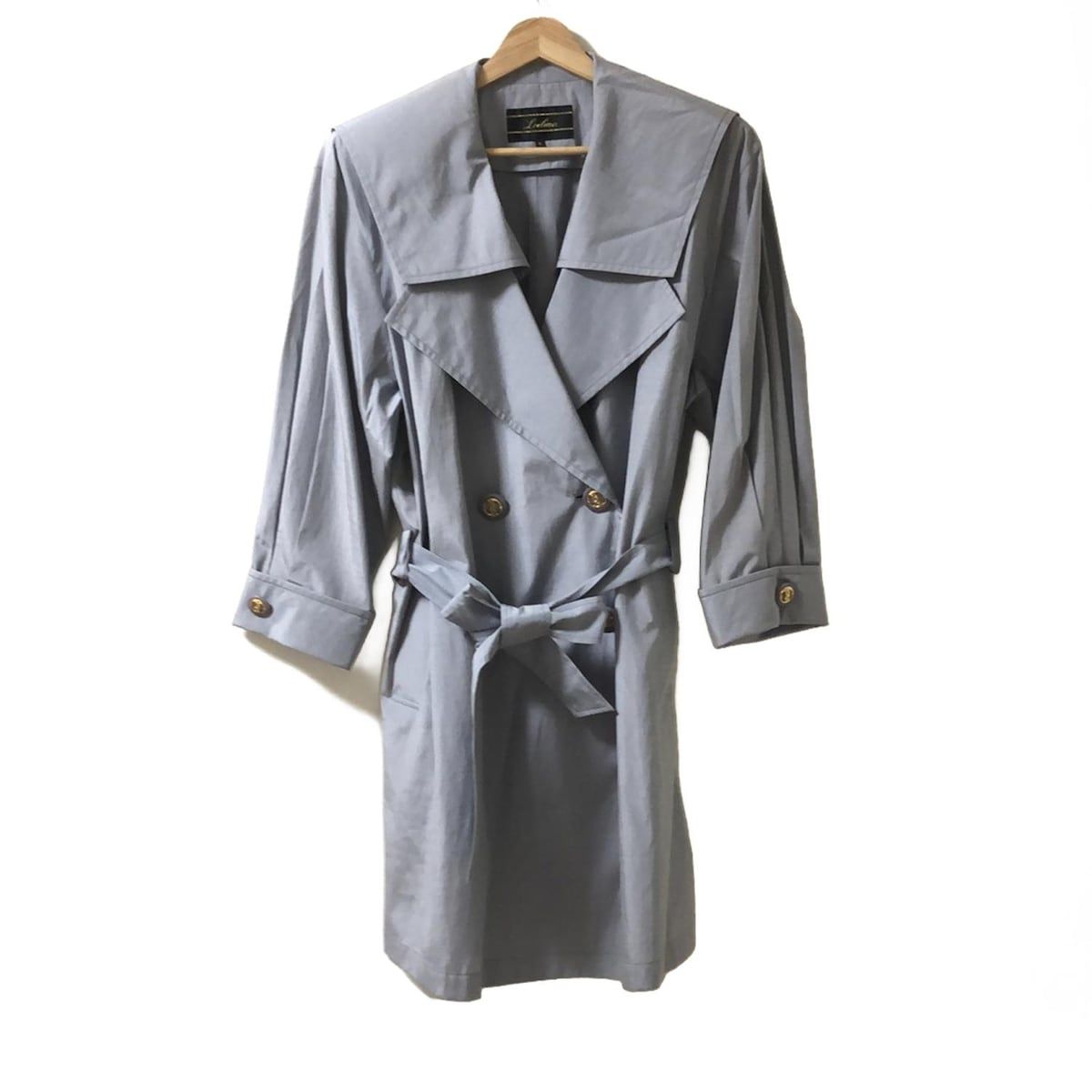 Leilian レリアン コート サイズ9 M レディース - ライトブルー 長袖 肩パッド 春 秋