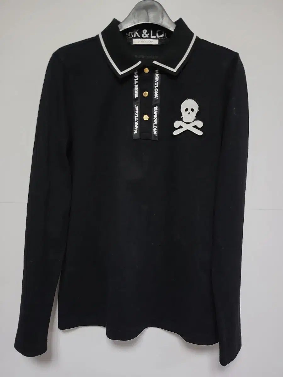 MARK - LONA マークアンドロナ ブラック ドクロ 長袖 ポロTシャツ Mサイズ