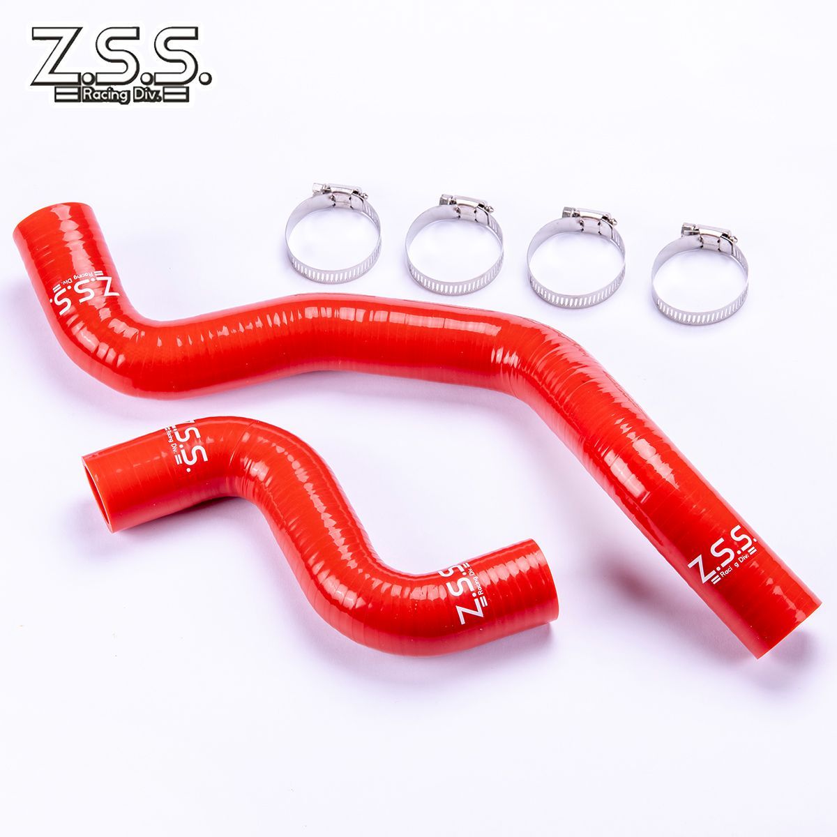 Z.S.S. GXPA16 GRヤリス ラジエターホース 赤 レッド GRヤリス シリコンホース 2本 バンド付 耐熱 ZSS