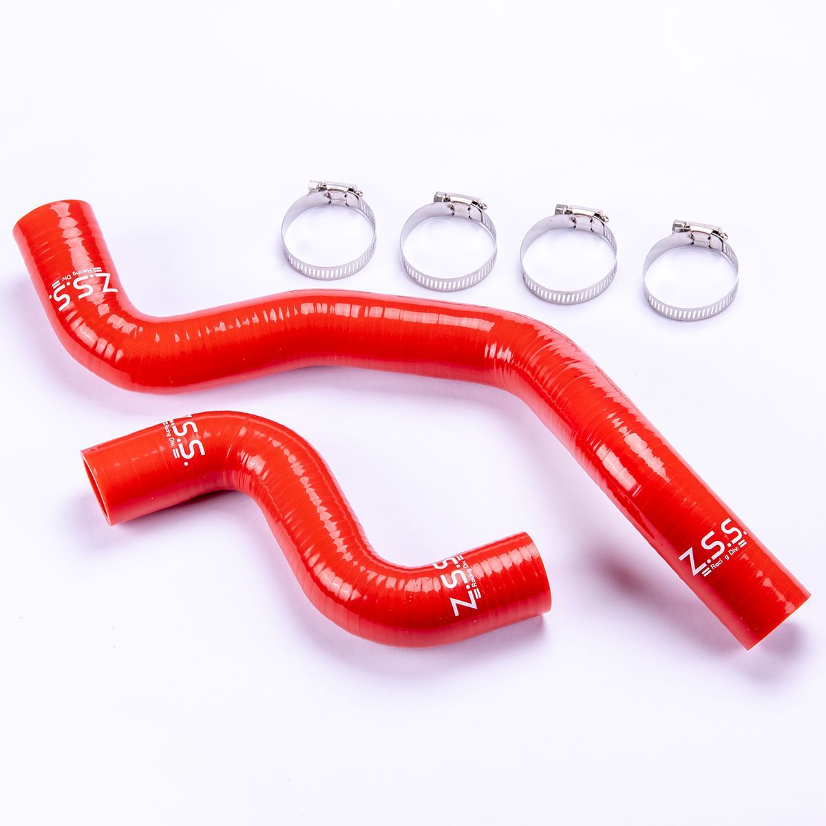 Z.S.S. GXPA16 GRヤリス ラジエターホース 赤 レッド GRヤリス シリコンホース 2本 バンド付 耐熱 ZSS