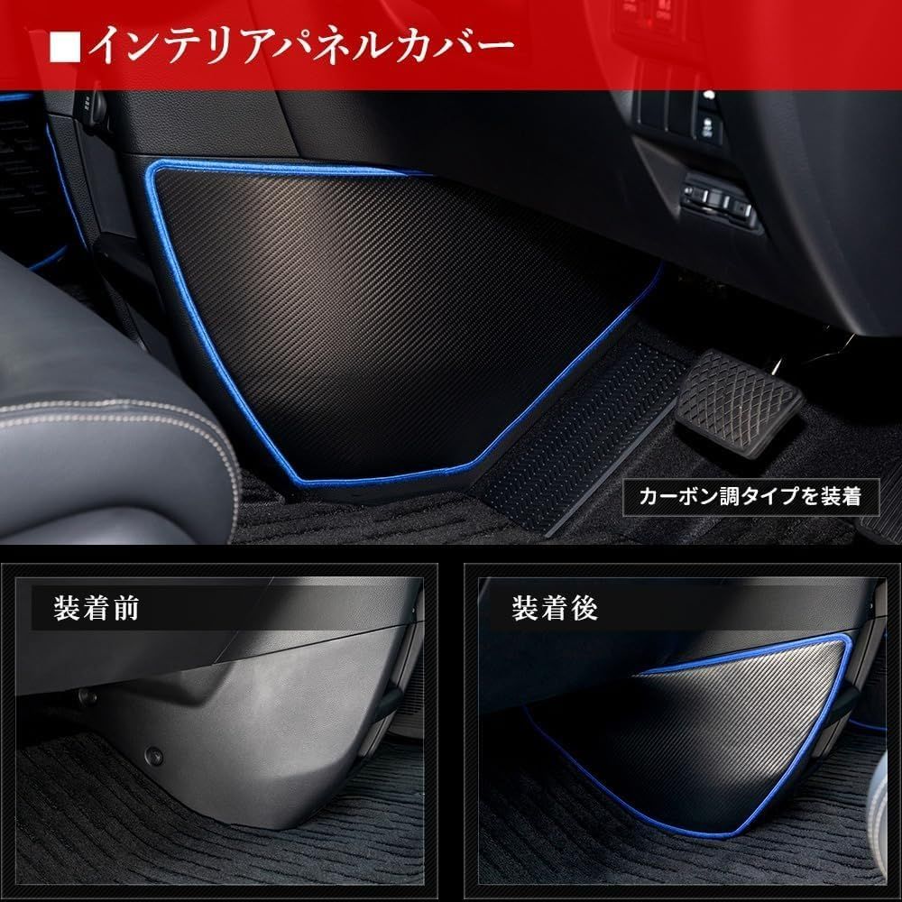 キックガード3点セット カーボン調ブルー