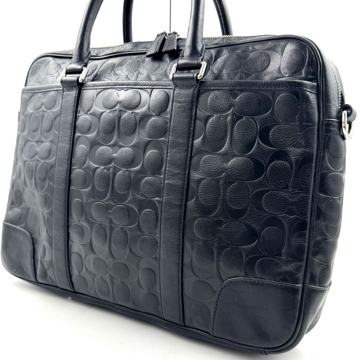 極美品✨COACH コーチ ビジネスバッグ 2way エンボスロゴ 総柄 A4可 ⭐️💖✨ブラックフライデー⭐️💖 ✨美品✨COACH コーチ ロゴ