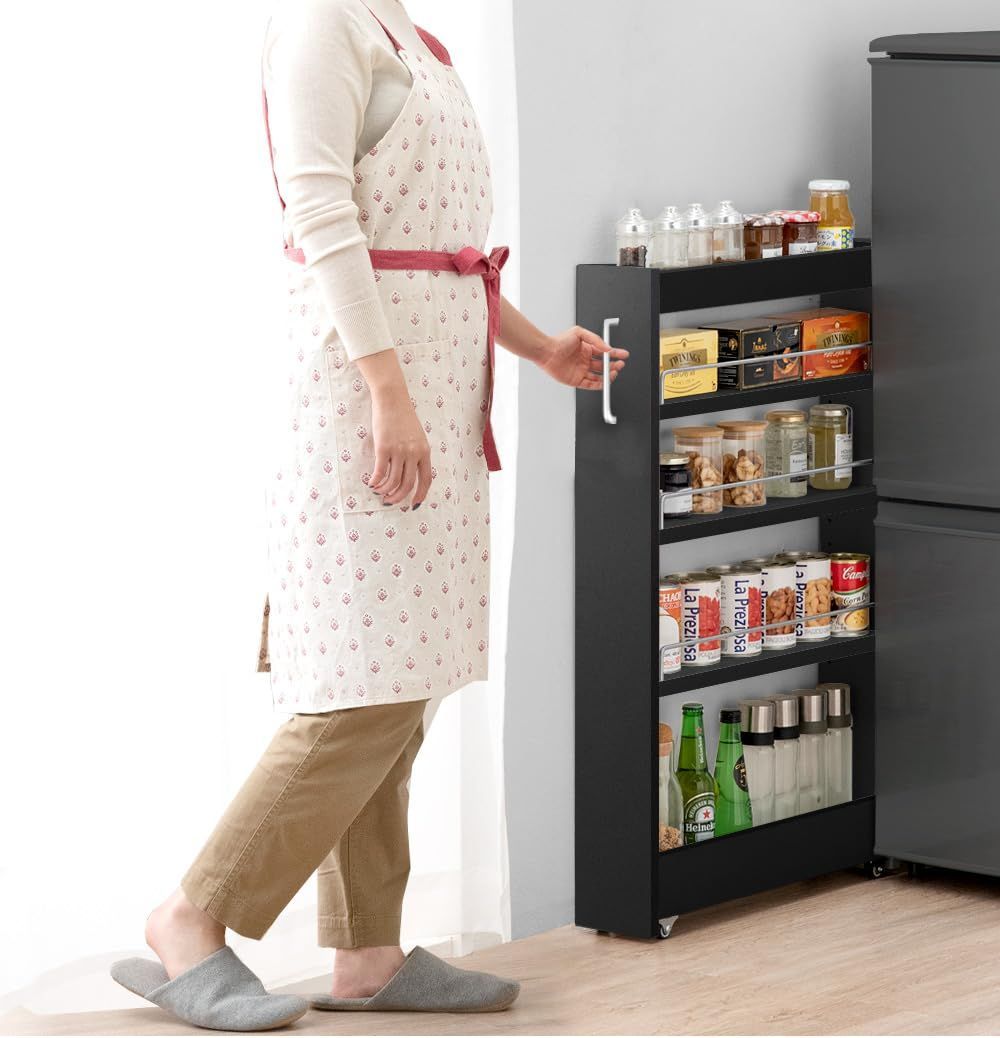 商品 キャスター付 棚 幅14㎝ 収納 スライド式 キッチン収納 キッチンワゴン ロータイプ キッチンラック 隙間収納 49600210 95193 タンスのゲン