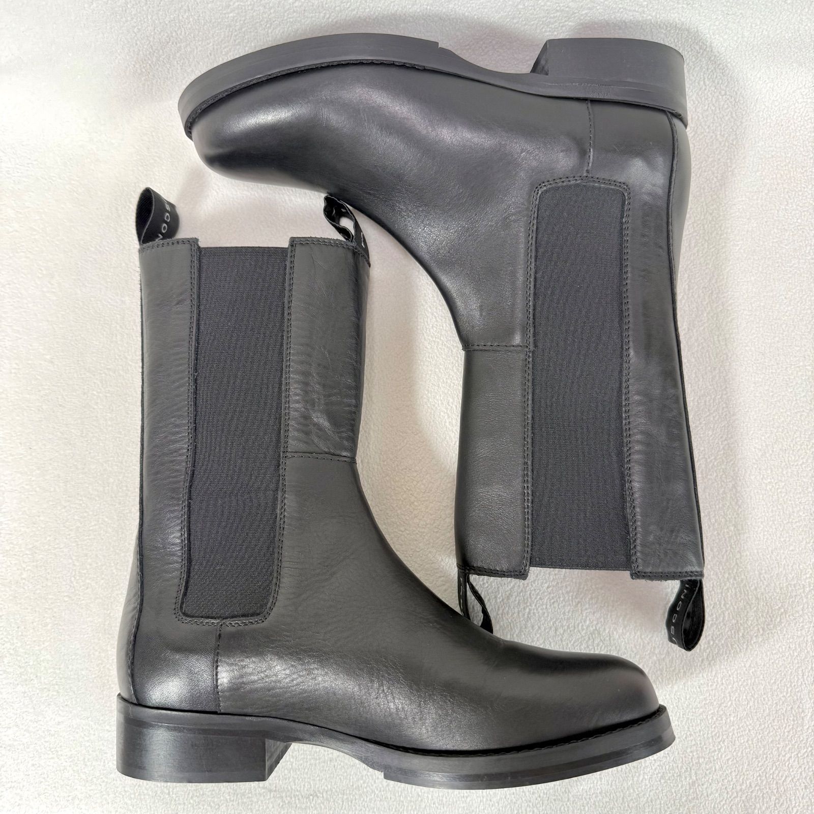  35 ファビオルスコーニ サイドゴア ミドル レザー ブラック FABIO RUSCONI イタリア製 サイドゴアブーツ ブーツ