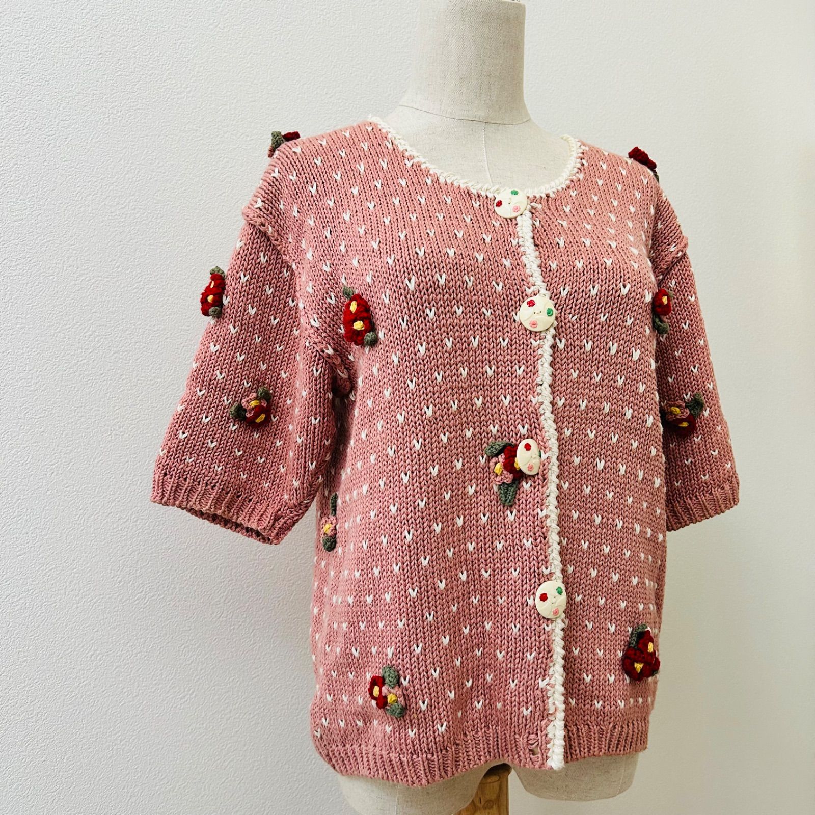 半袖ニットカーディガン