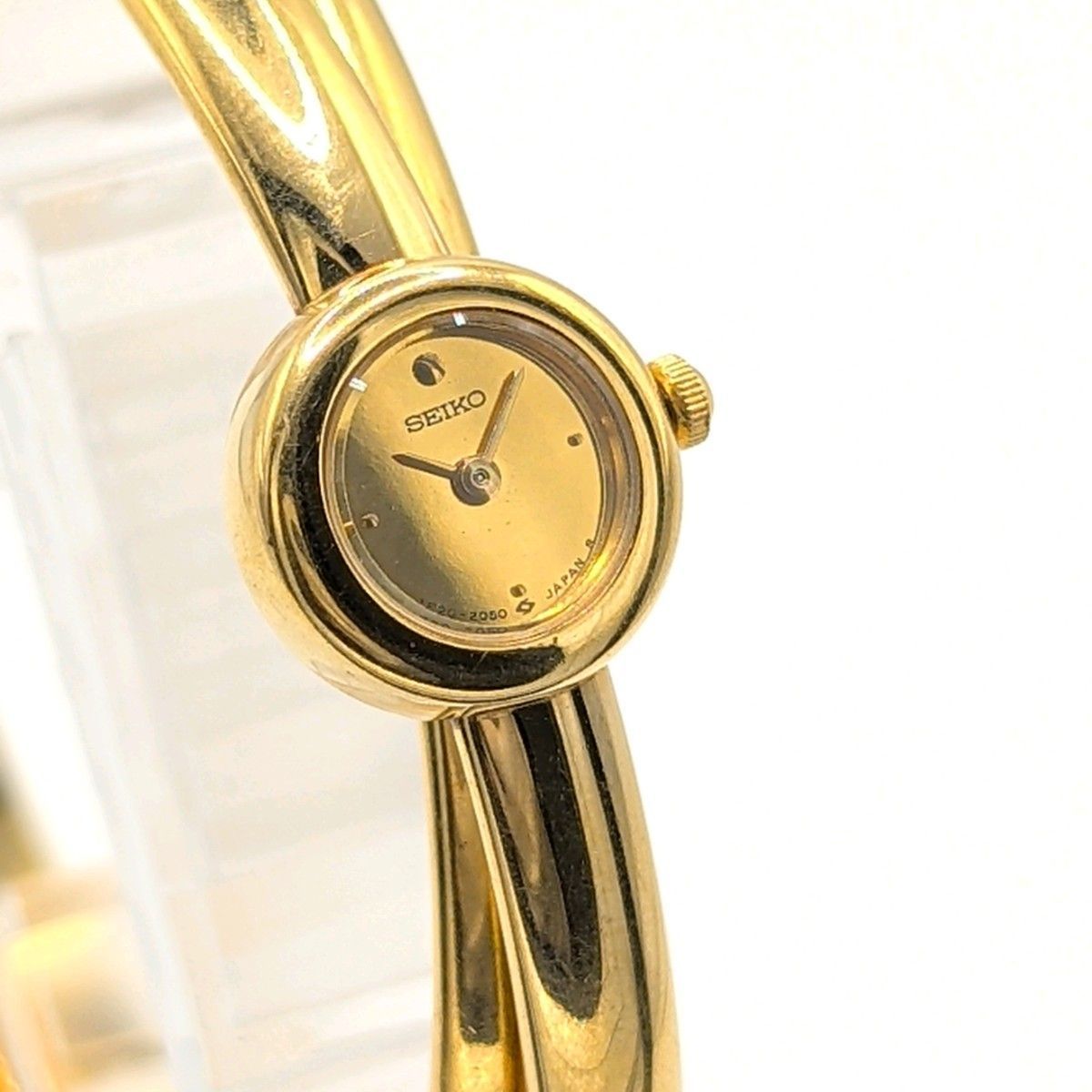 SEIKO 1E20-0660 Watch quartz Ladies G Y2K Vintage Working セイコー 時計 クオーツ バングルウォッチ 2連リング 90S レディース ゴールド ヴィンテージ 稼働品