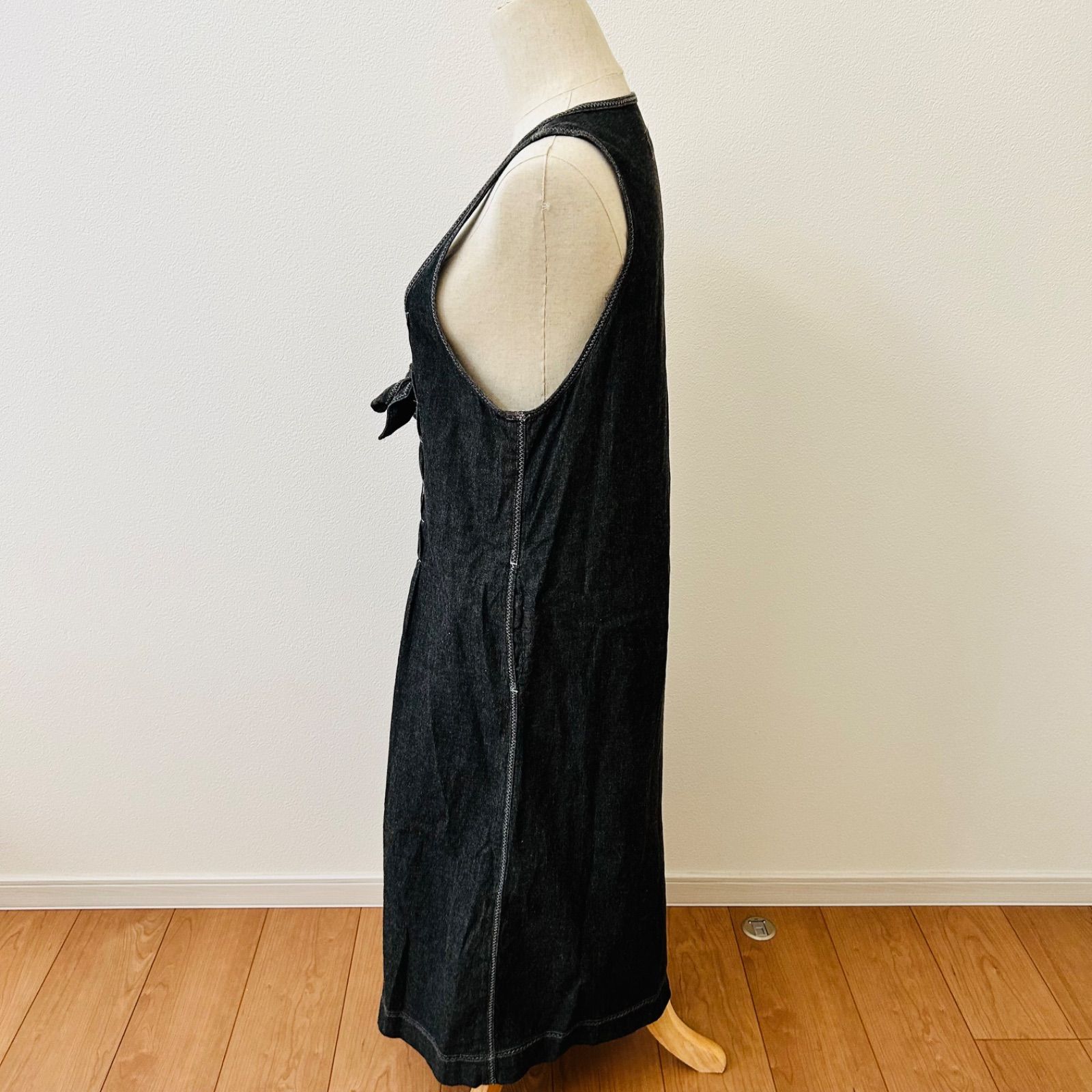 ピンクハウス デニムジャンスカ ワンピース リボン 黒系