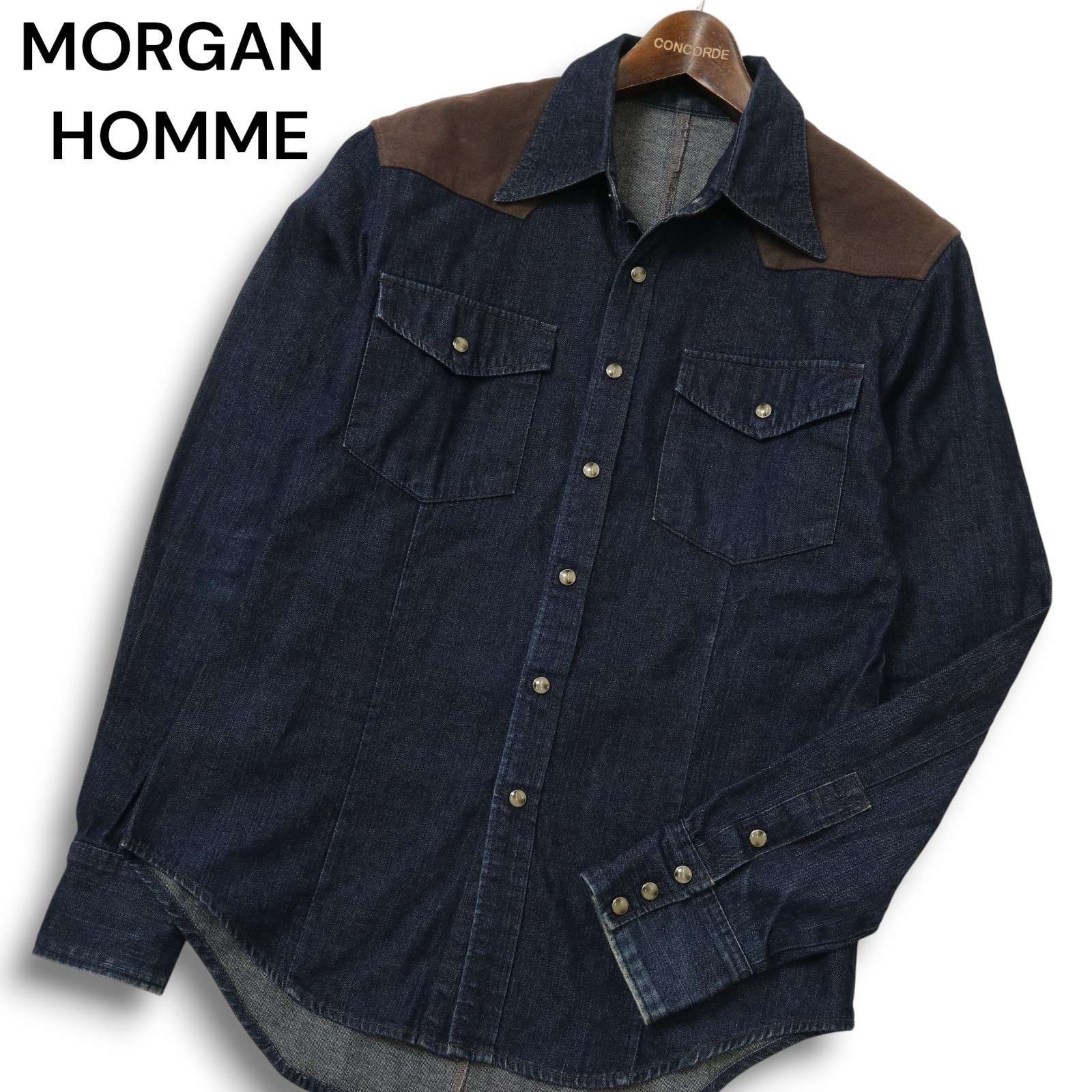 00s☆Y2K VINTAGE】MORGAN HOMME モルガン オム 秋冬 フェイク レザー 