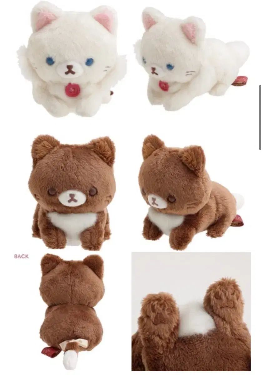 コリラックマ 猫 ぬいぐるみ 白 ブラウン 2種セット