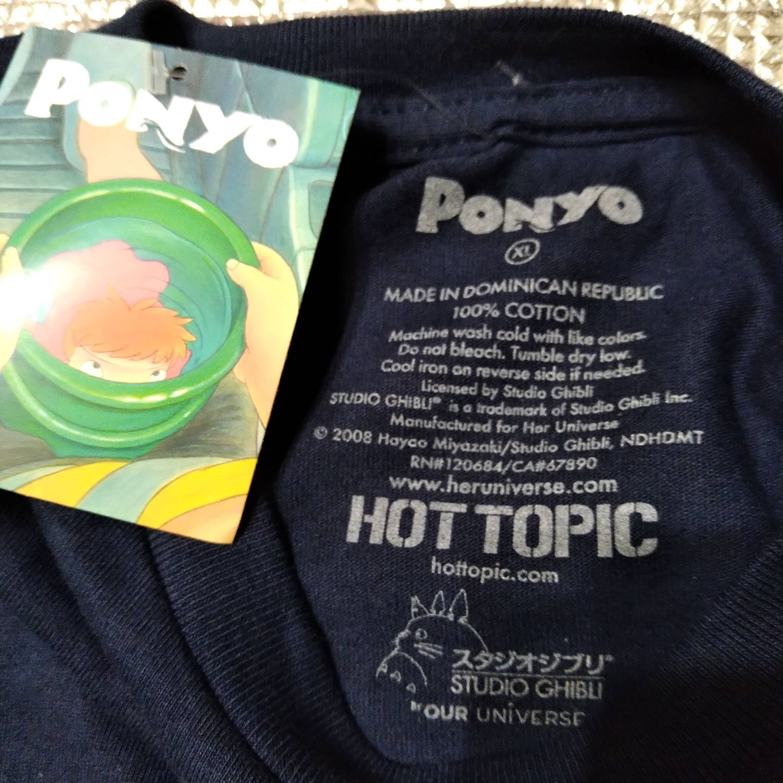 崖の上のポニョ Tシャツ XL ダークネイビー ジブリ アニメT ムービーT 