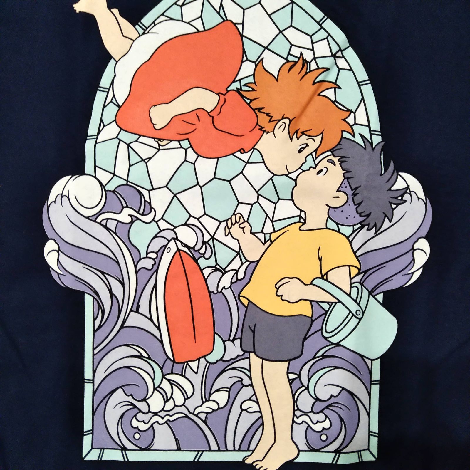 崖の上のポニョ Tシャツ XL ダークネイビー ジブリ アニメT ムービーT 