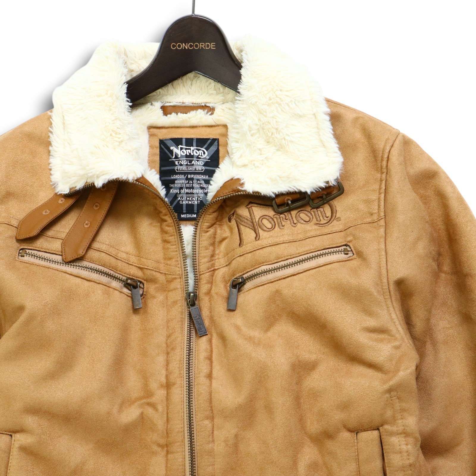 ★NORTONフェイクスウェードＪＫＴ【新品】M★ ノートン Norton ノートン フェイクスウェード ロンT 総柄エンボス