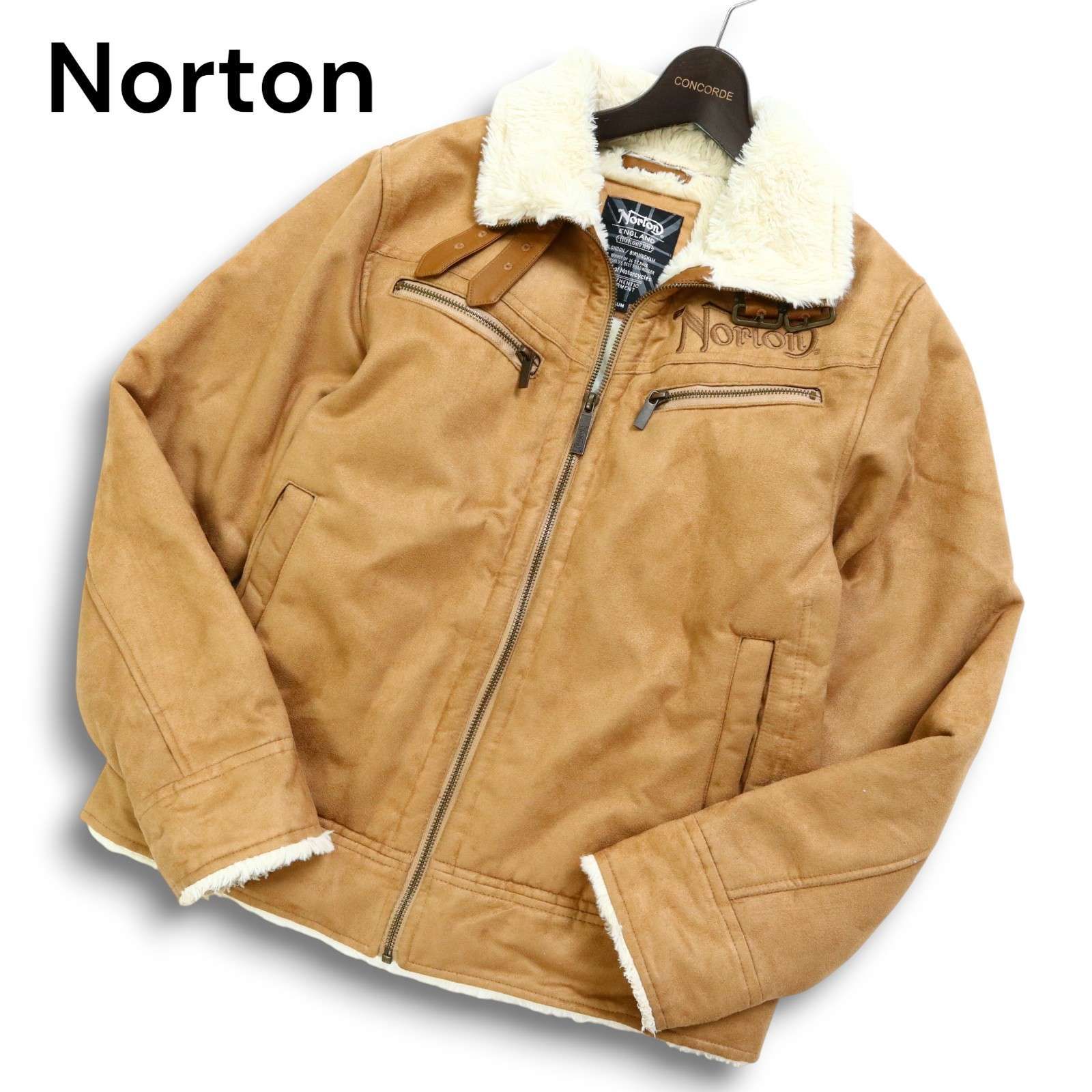 ★NORTONフェイクスウェードＪＫＴ【新品】M★ ノートン Norton ノートン フェイクスウェード ロンT 総柄エンボス