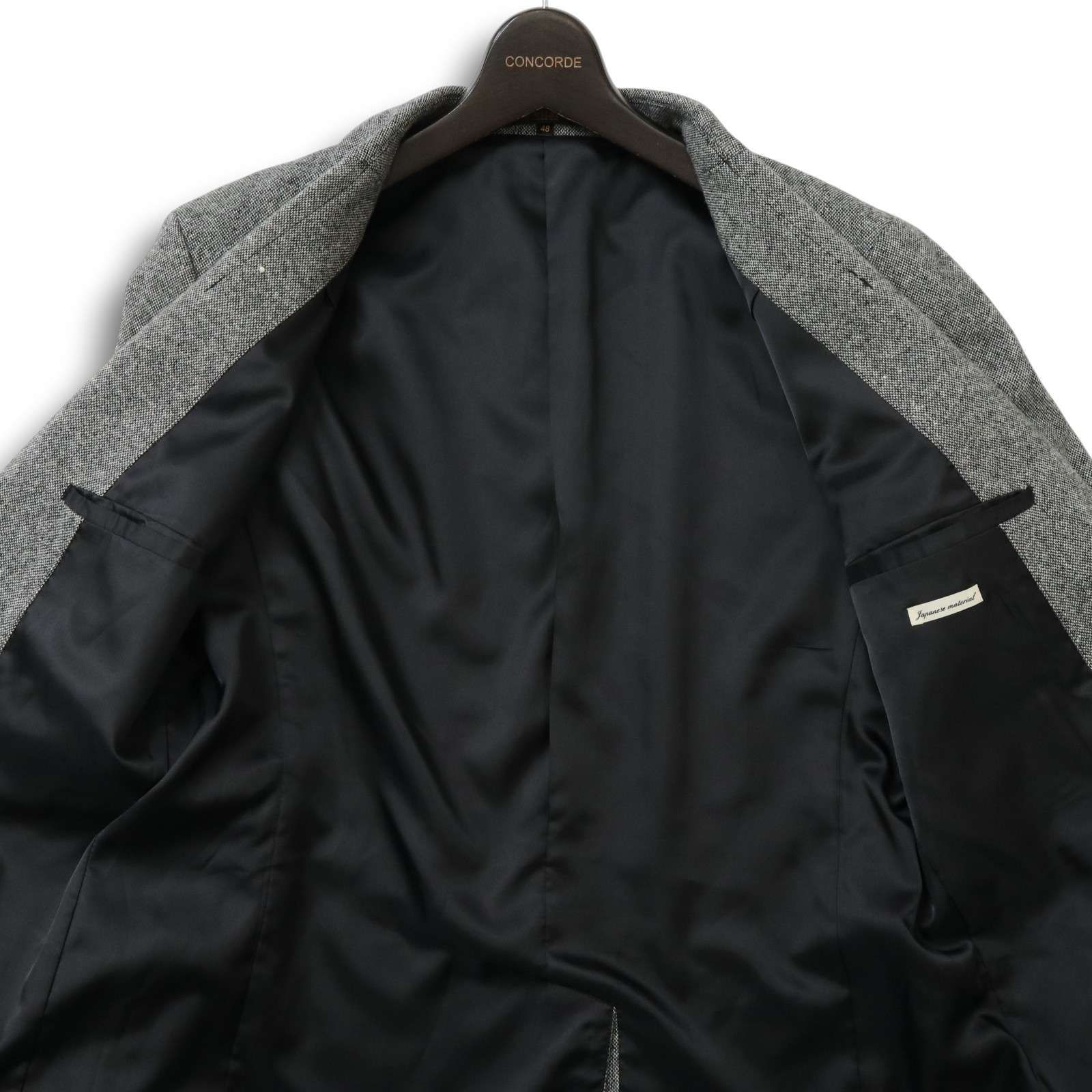 新品 vital ムッシュニコル トラッド ウール ツイードジャケット 50 (LL) 紺 【J52134】 MONSIEUR NICOLE 秋冬 ブレザー 段返り メンズ