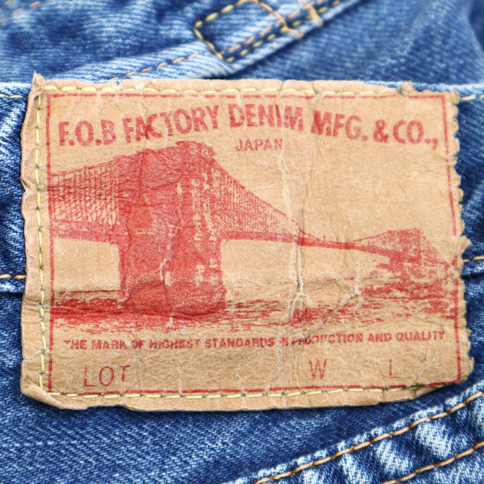 FOB 新品 FOB FACTORY デニム F1118 ユーズド加工 30インチ FACTORY 