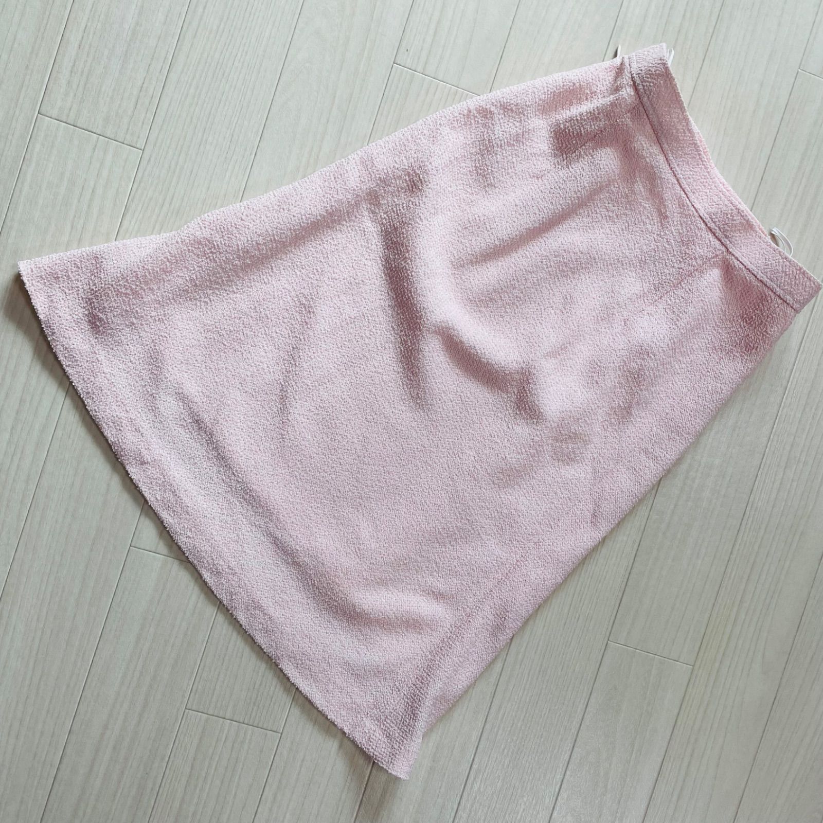 極美品 courreges ツイード調セットアップスーツ コサージュ お花 上下 