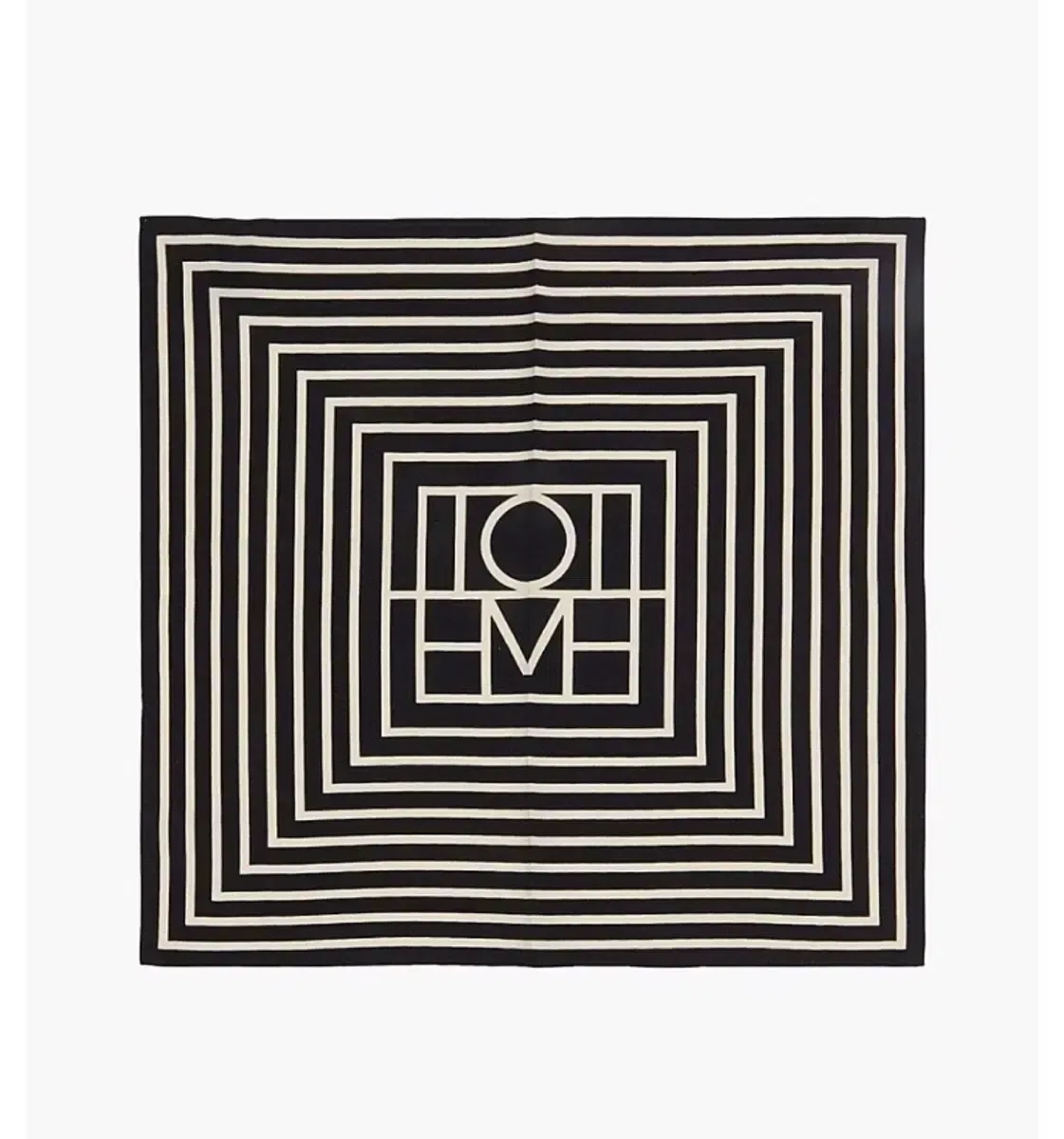 TOTEME トーテム 大判シルクスカーフ アイボリー×ブラック ストライプ